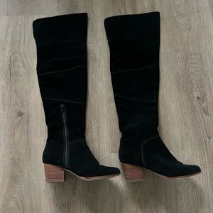 Sole society over-the-knee black suede boots